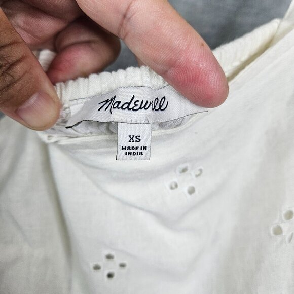 Madewell Women’s Lighthouse Rosalie Tie-strap Geo Eyelet Tank Top Sz XS - Picture 3 of 8